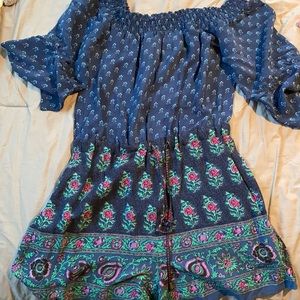 Multi color off the shoulder romper